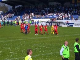 Just after last whistle. Happy players.