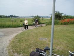 Pause for at fotografere Knebel Kirke. Break to take pictures of church.