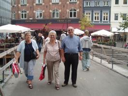 keen shoppers always smile!!! central aarhus is being rebuilt - the river made visible. good idea!